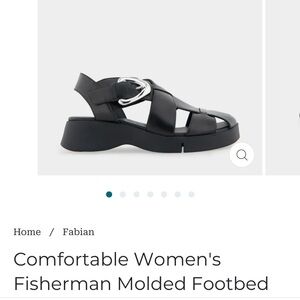 Aerosoles Sandals Women's Fisherman Molded Footbed Sandal in Black Leather